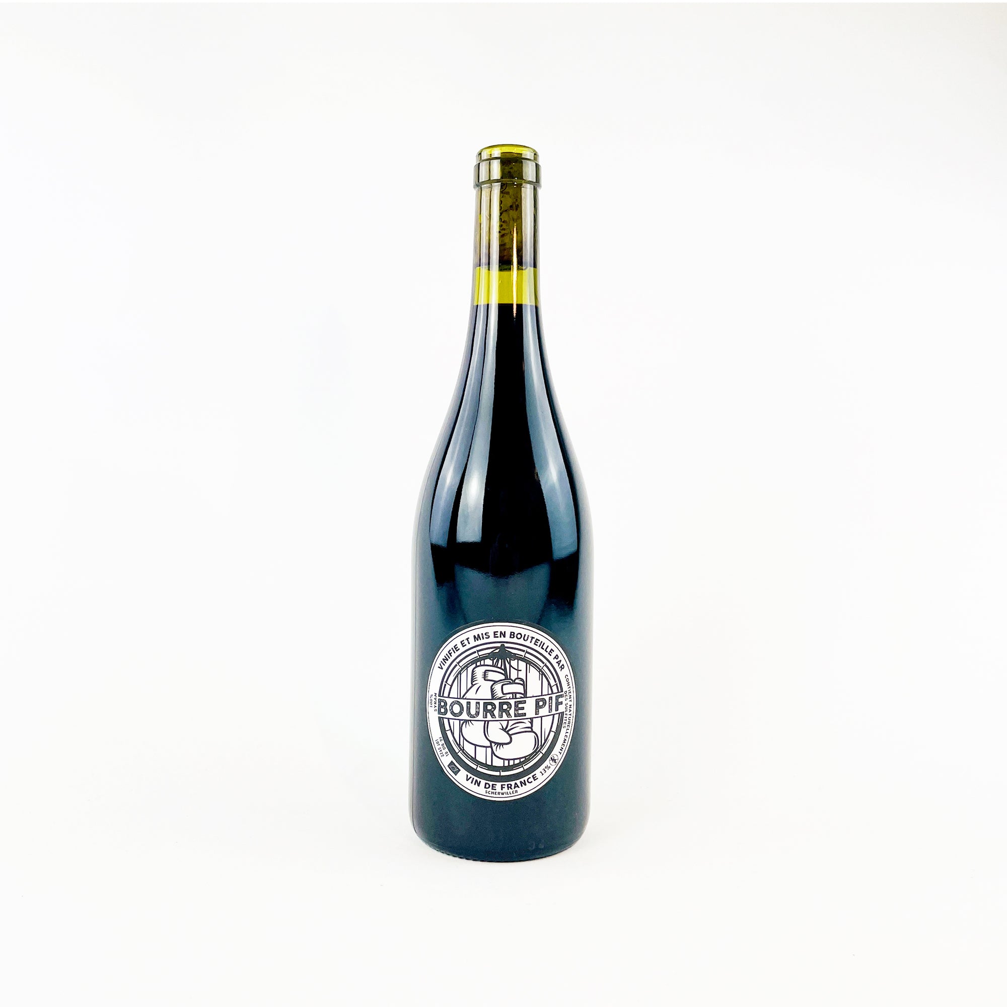 SyrahK47 Bourre Pif natural red wine syrah bottle Naturwein Flasche Rotwein back view