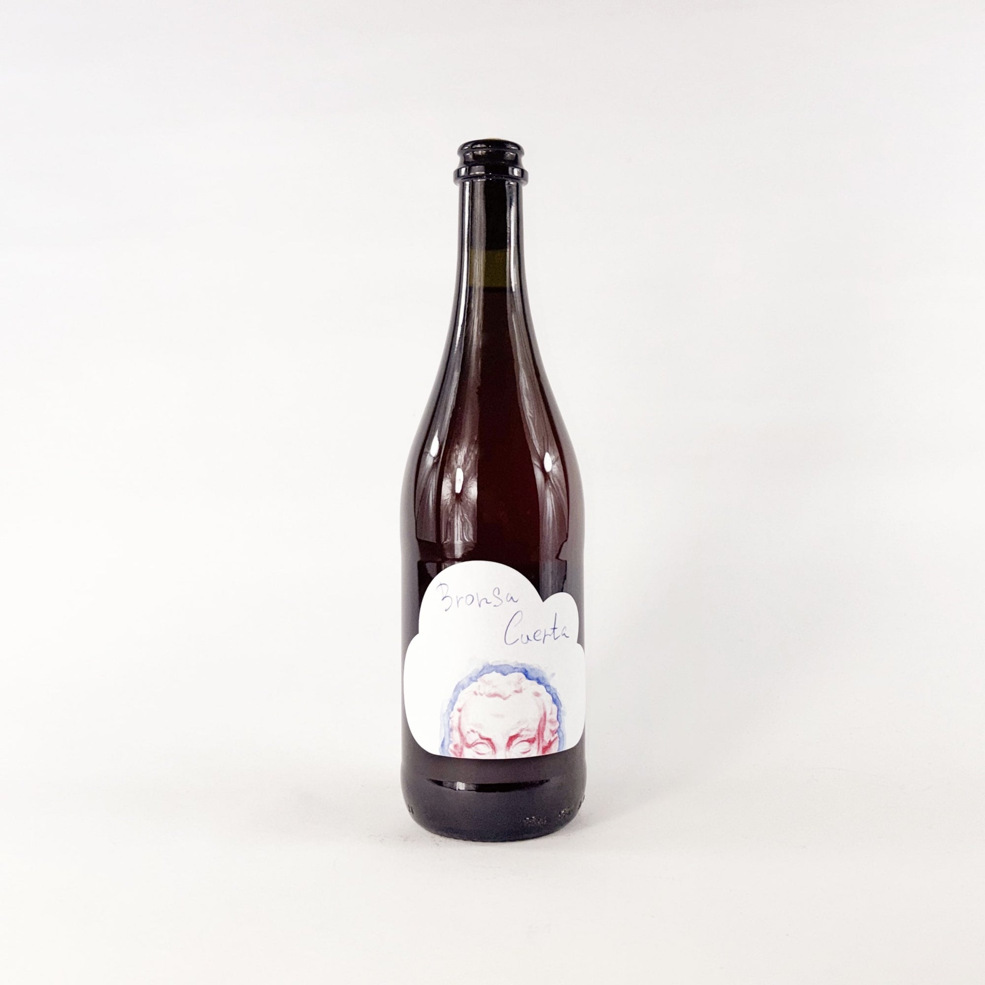 A bottle of red natural wine Bronsa Cuerta by Faedesfa front view