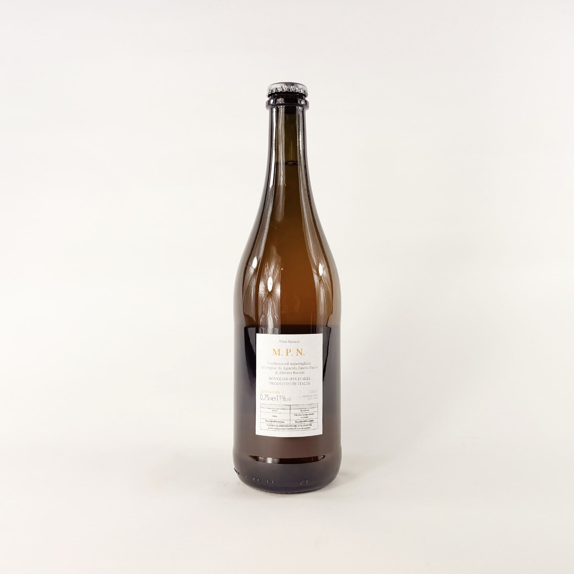 A Bottle Of White Natural Wine M.P.N. by FaeDesfa Back View