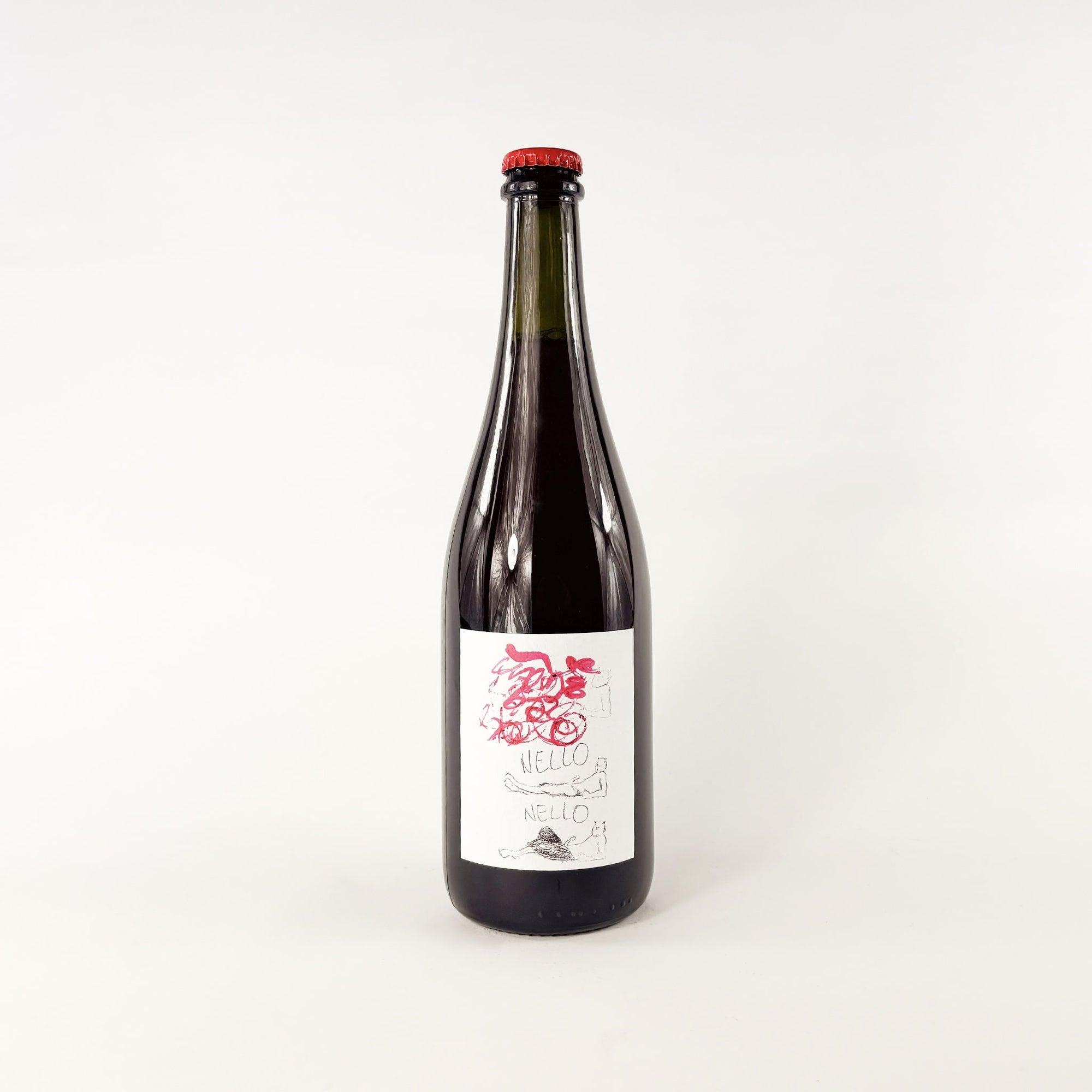A bottle of rosé sparkling natural wine Nello by FaeDesfa Front View