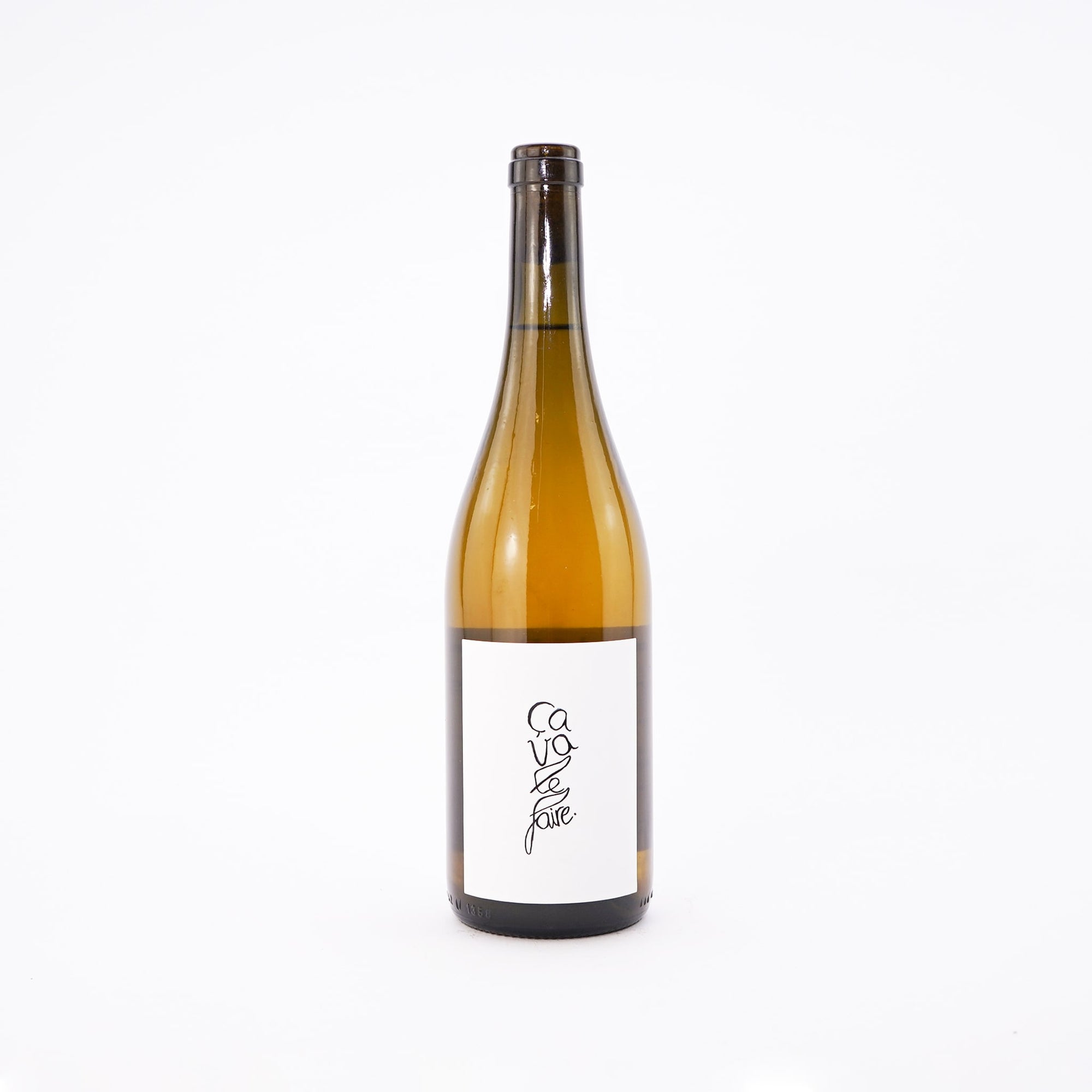 A bottle of white natural wine Ca Va Le Faire by Jeux De Vins from France front view