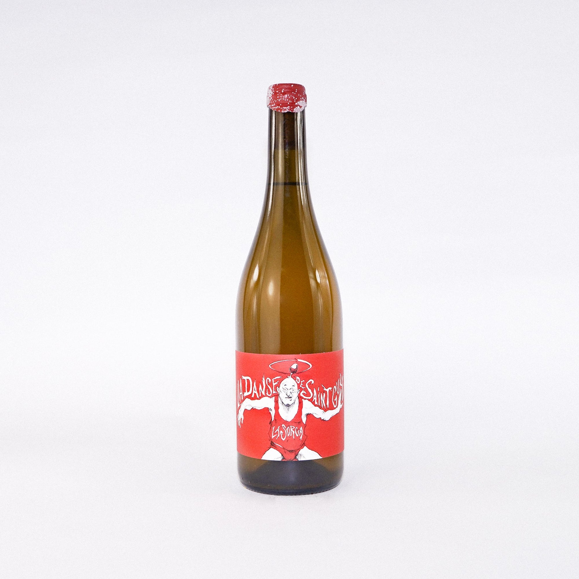 A bottle of Orange Natural wine from France Danse de Saint Guy Front View by La Sorga