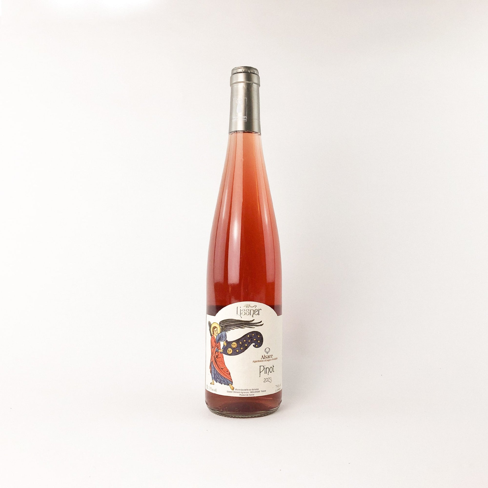A Bottle Of Light Red Natural Wine From Alsace France Pinot Presse Directe Maison Lissner Front View
