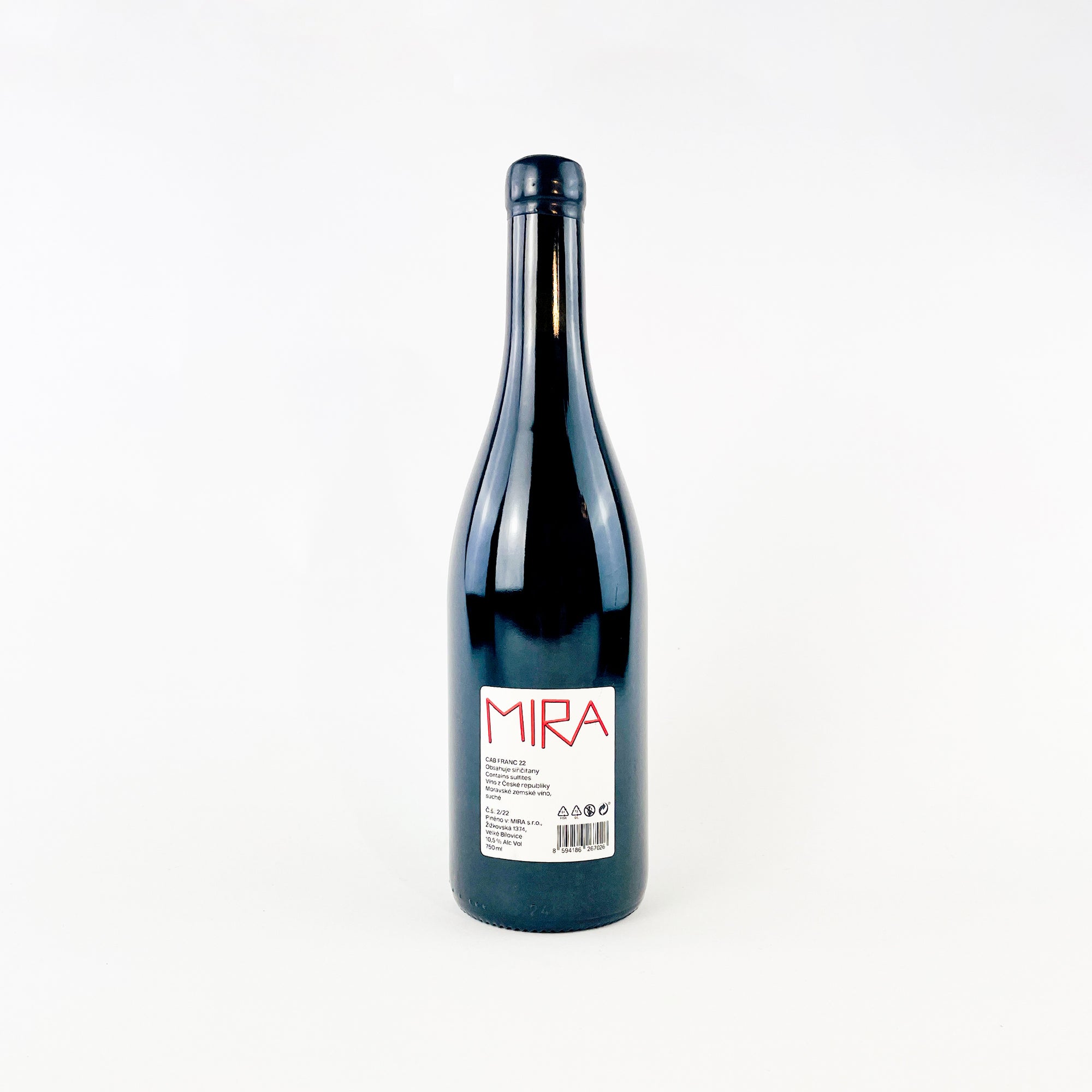 MIRA Nestarec Natural Cabernet Franc Red Wine Back View