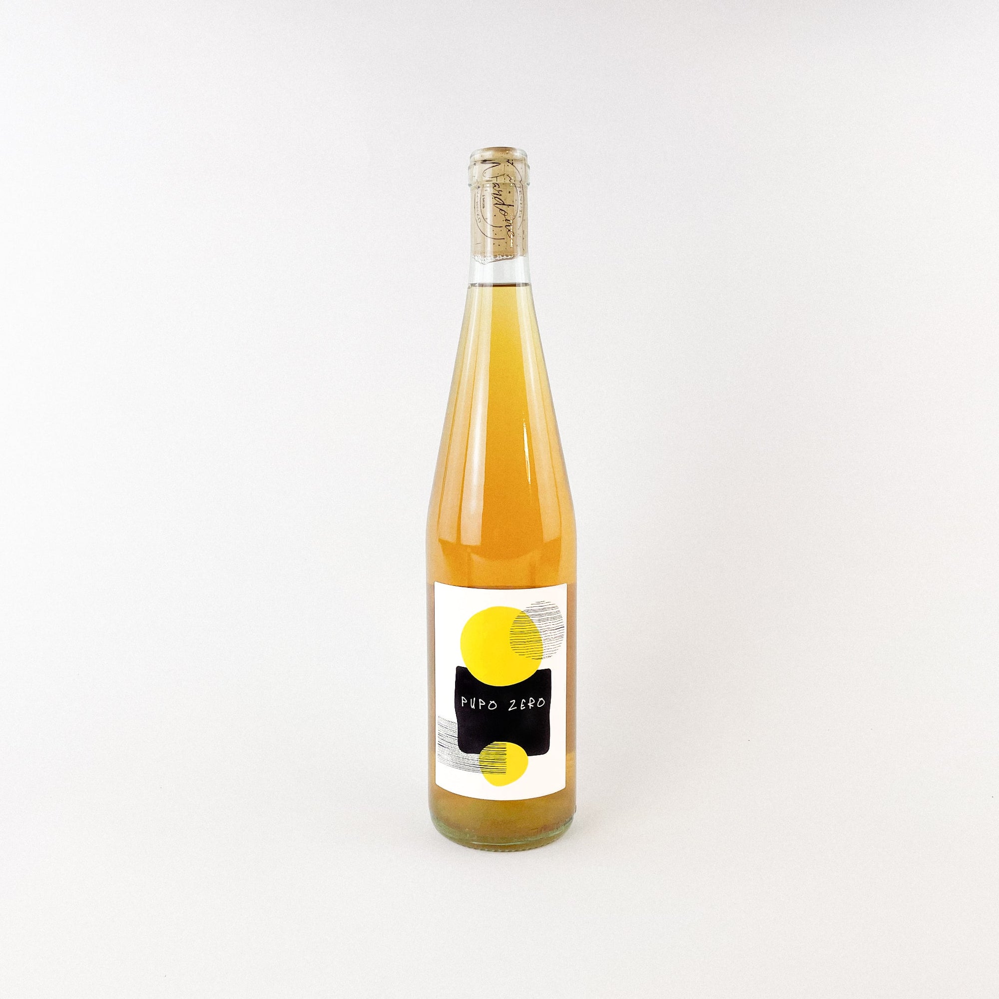 A bottle of orange natural wine from Italy, Pupo Zero Fiano by Tenuta Nardone Front View