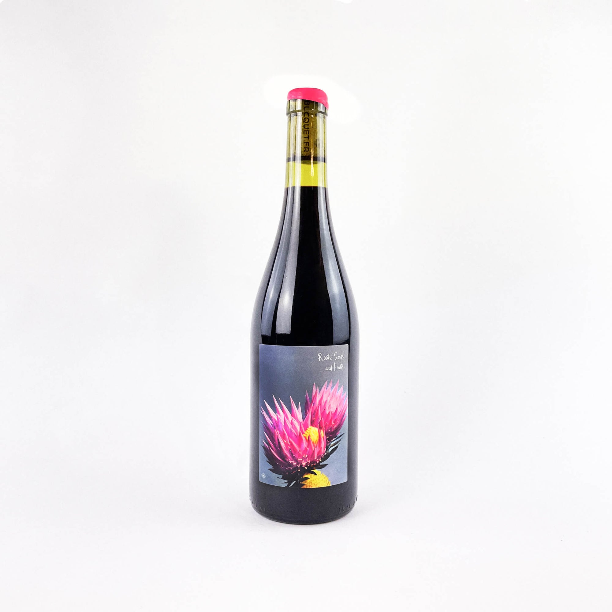 Vignoble Bucquet Roots Seeds Fruits red natural wine bottle / Naturwein Rotwein