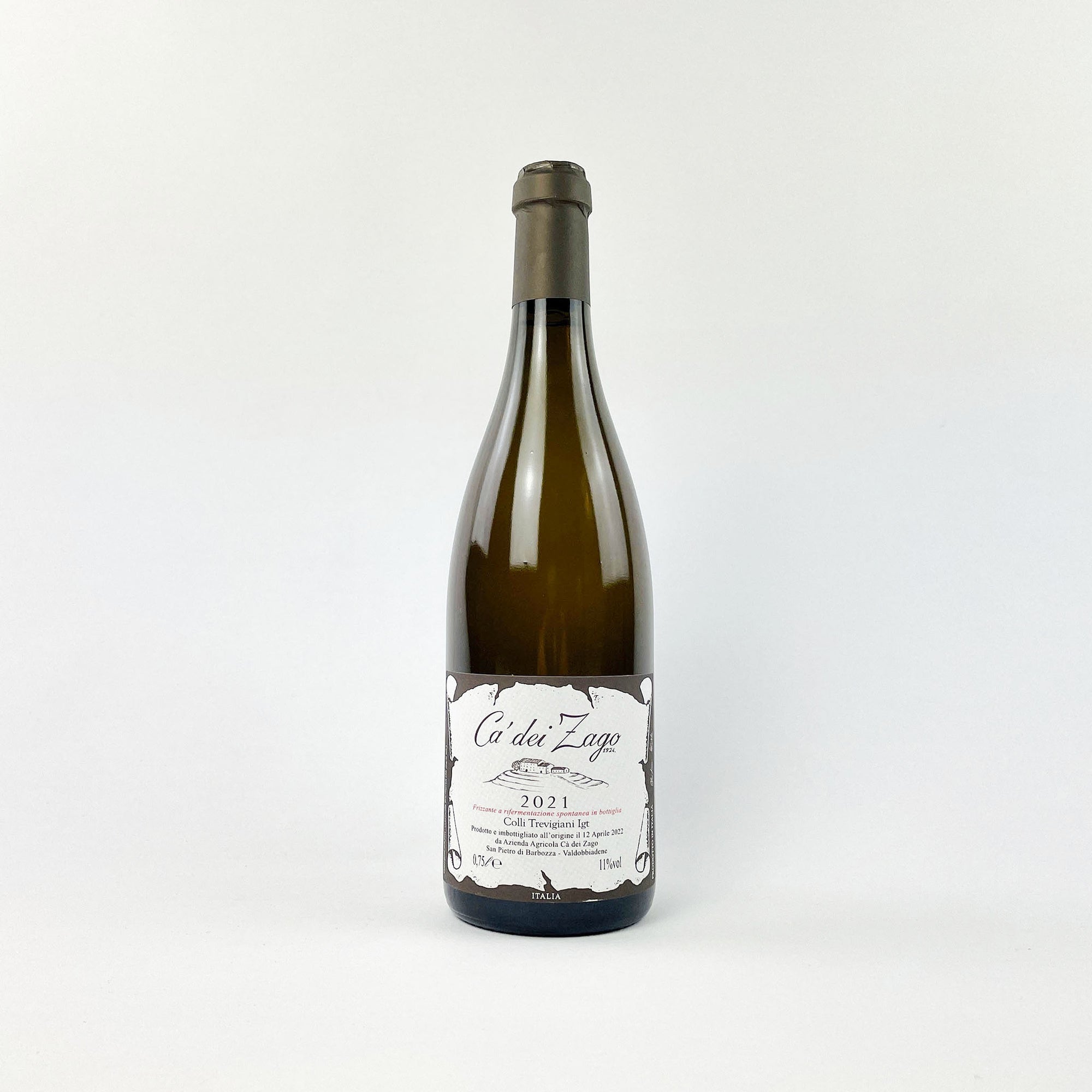 A Bottle of Natural Ca Dei Zago Prosecco Colfondo Valdobbiadene