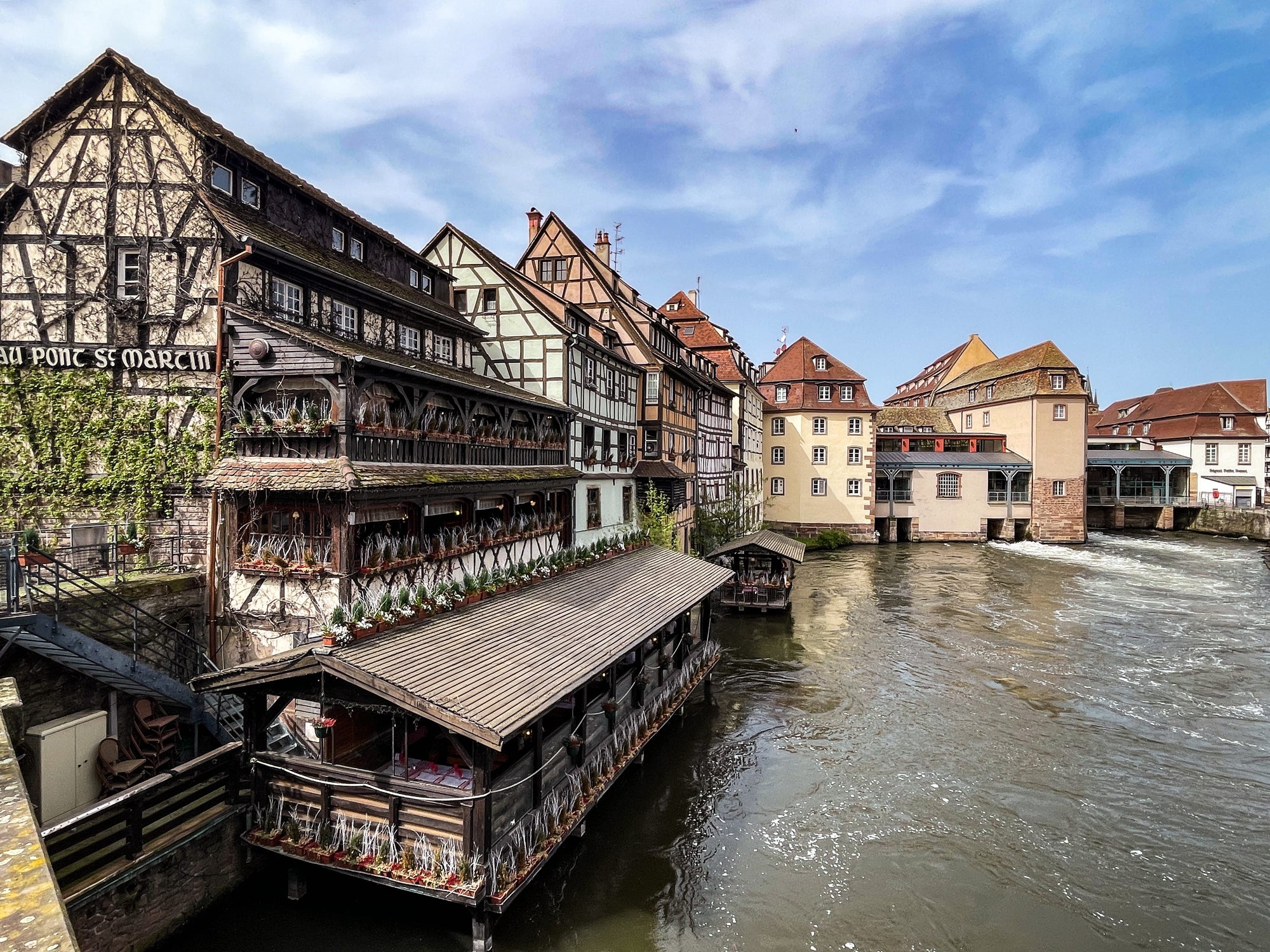 City Image of old town Strasbourg with river and traditional houses.