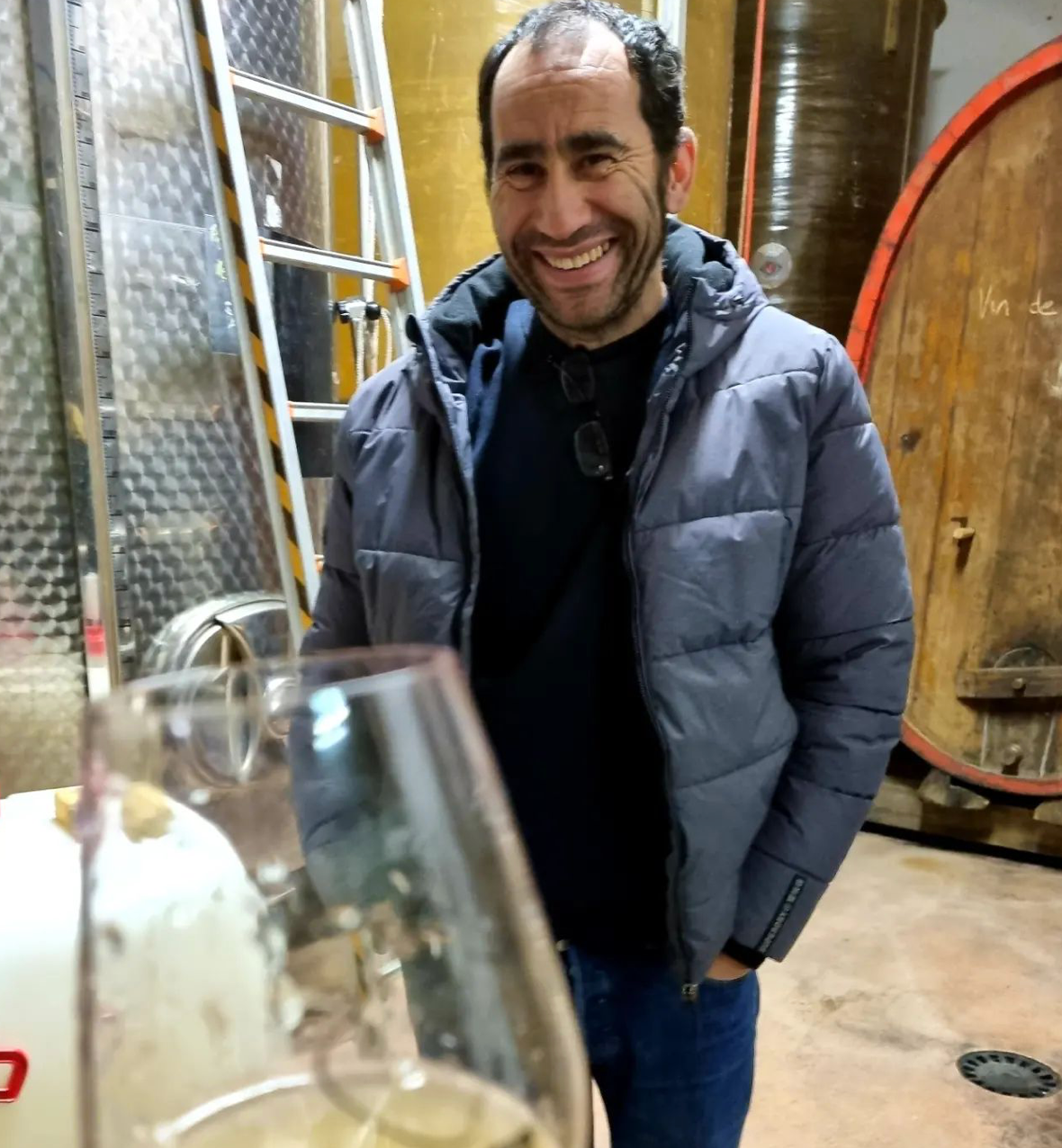 Farid Yahimi of Sons of wine in the cellar
