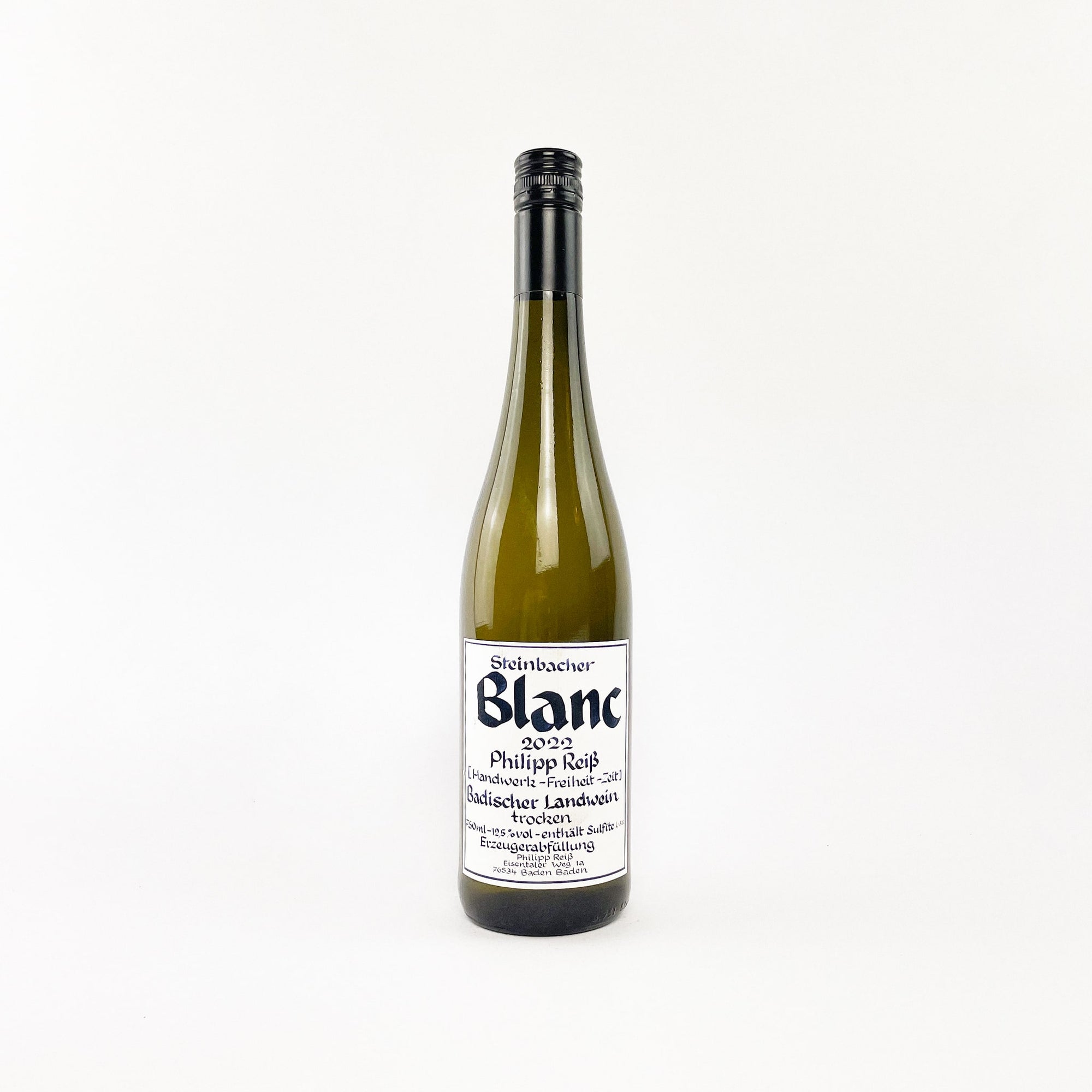 A bottle of natural white wine Blanc by Philipp Reiss