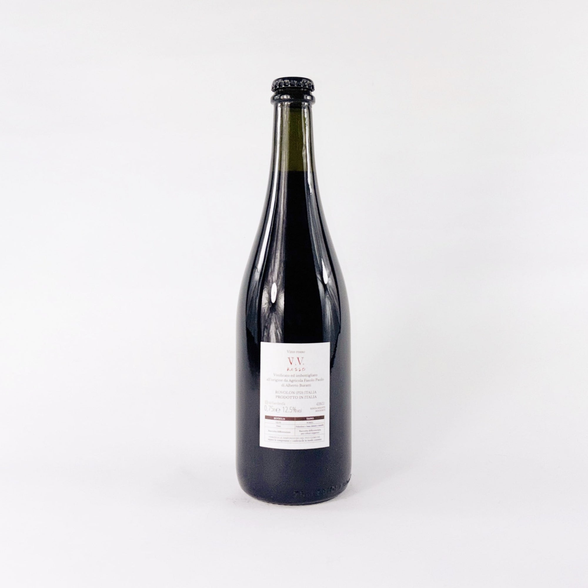 A bottle of Italian red natural wine Arrow 2022 by FaeDesfa Back View