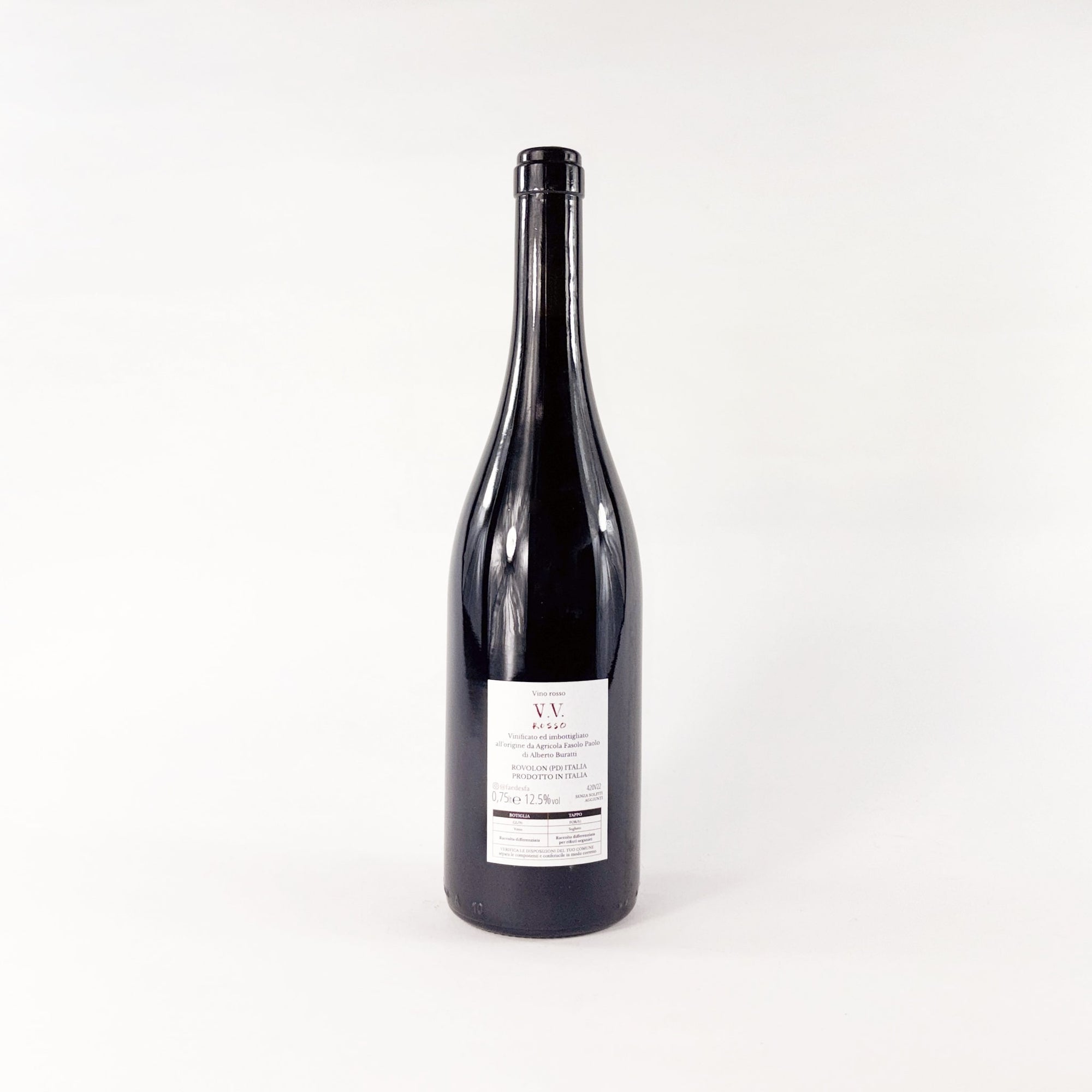 A Bottle Of Vigne Vecchie red natural wine by FaeDesfa Back View