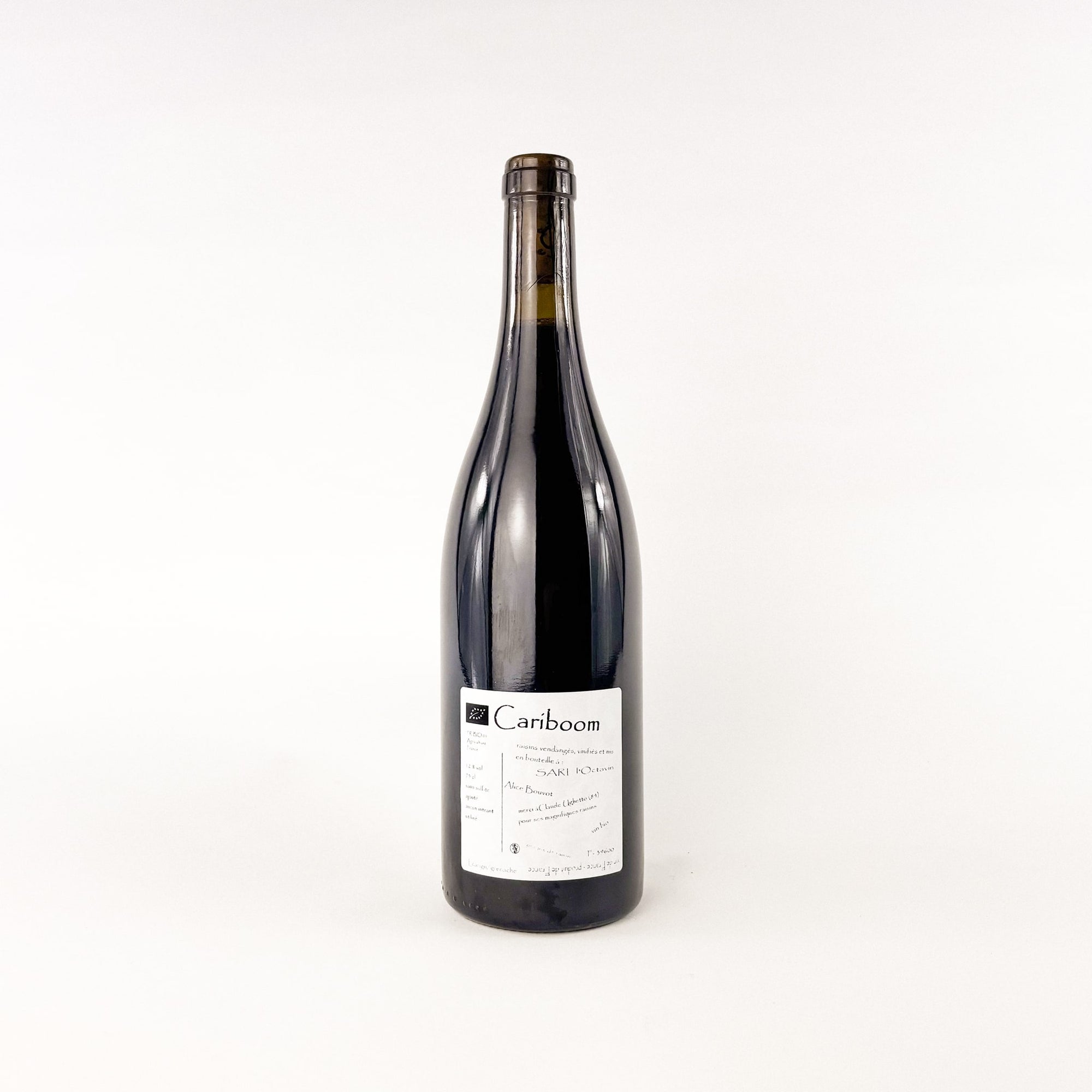 A bottle of red natural wine Cariboom 2022 by Alice Bouvot L'Octavin Ba Viewk