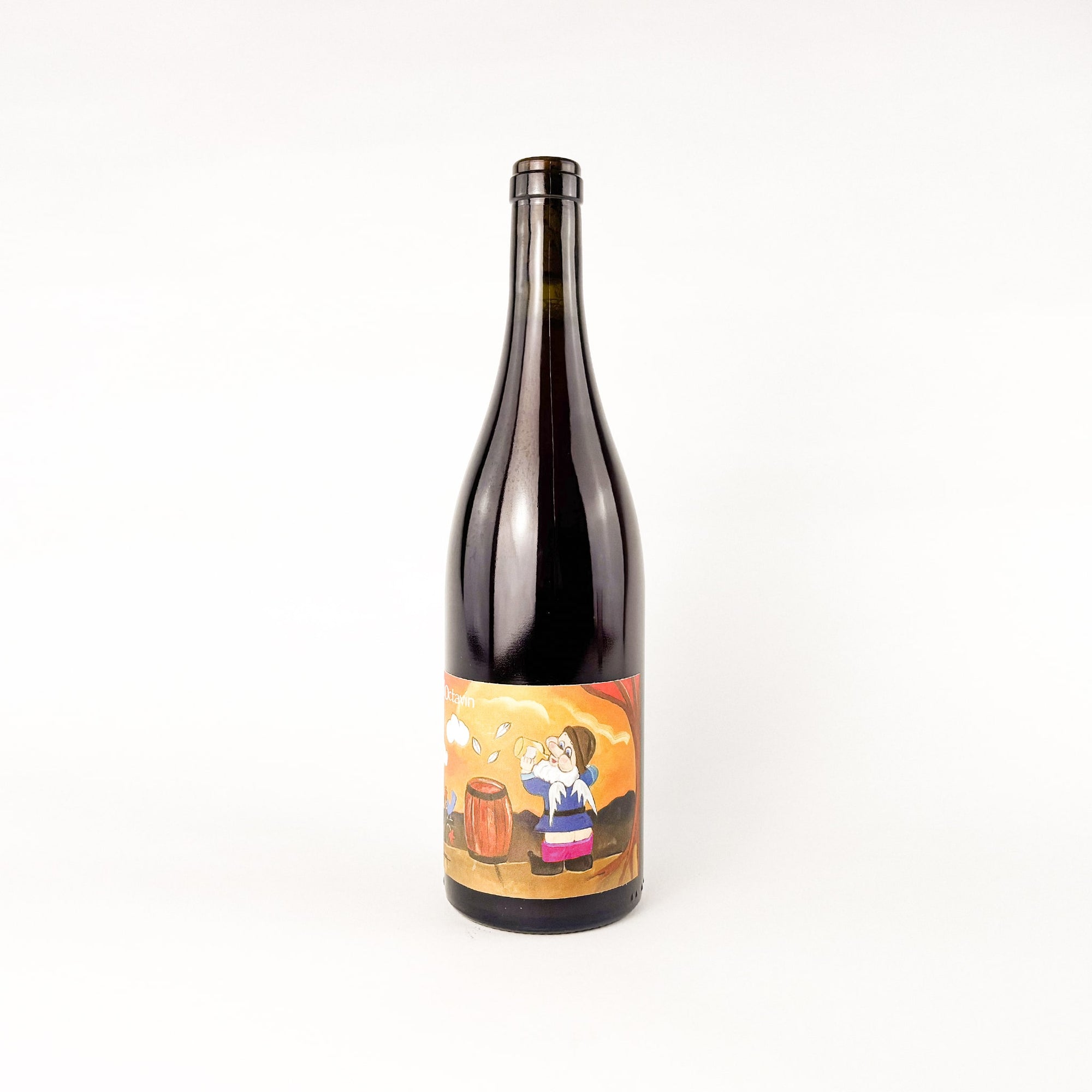 A bottle of red natural wine Hip Hip Pinot Noir by Alice Bouvot of L'Octavin front view