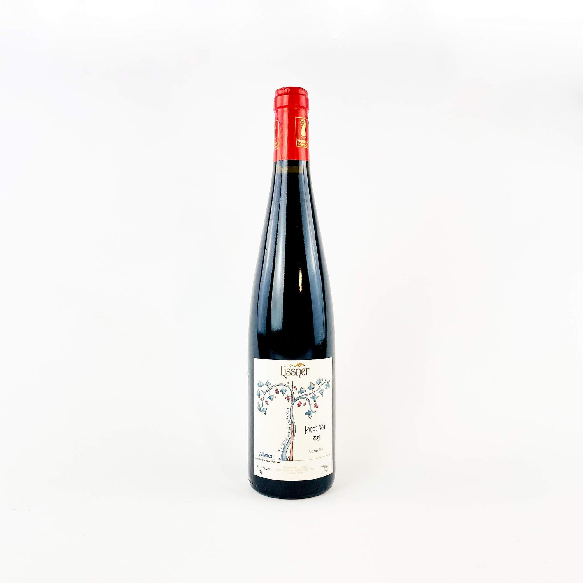 Domaine Lissner Pinot Noir Natural Red Wine Bottle Front View
