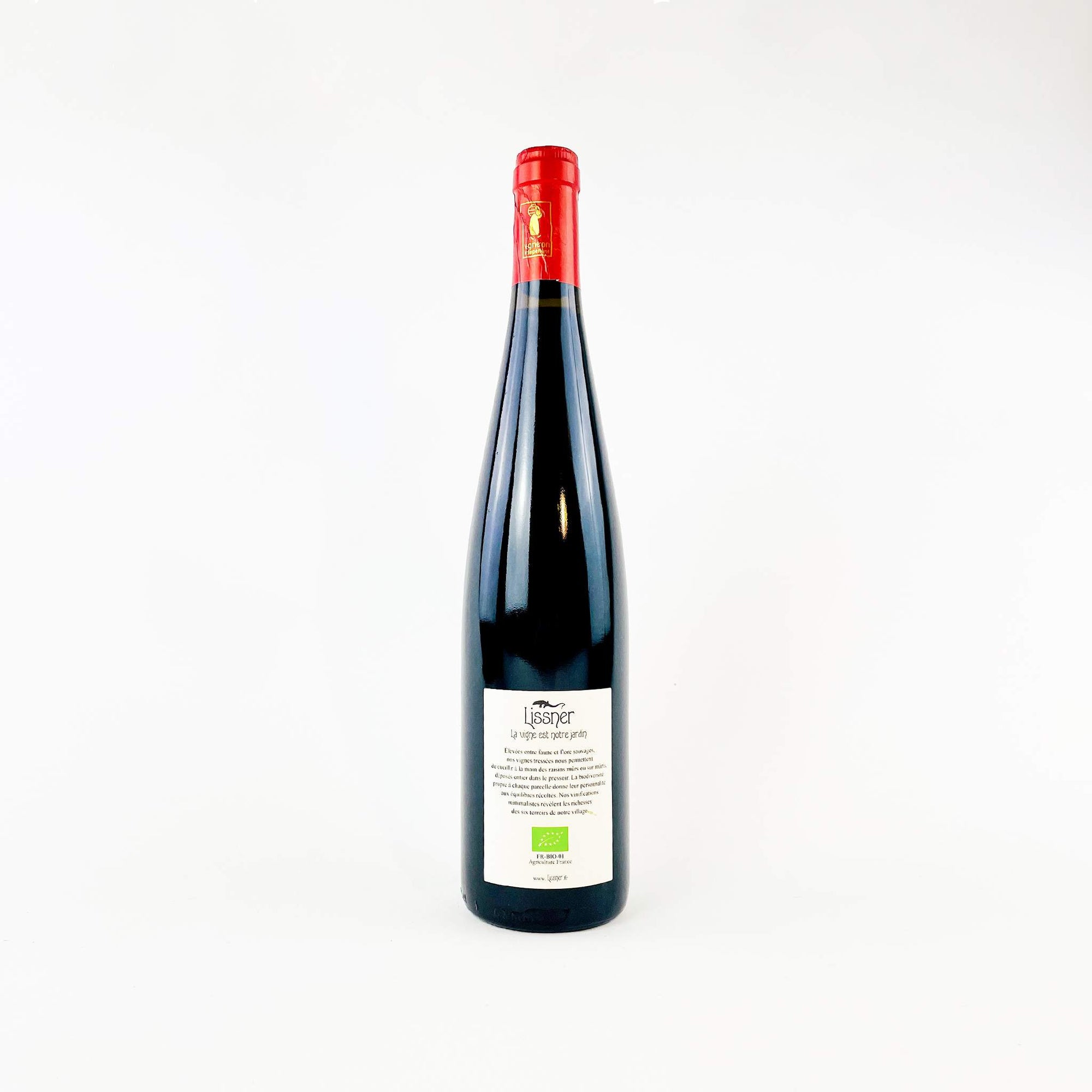 Domaine Lissner Pinot Noir Natural Red Wine Bottle Back View