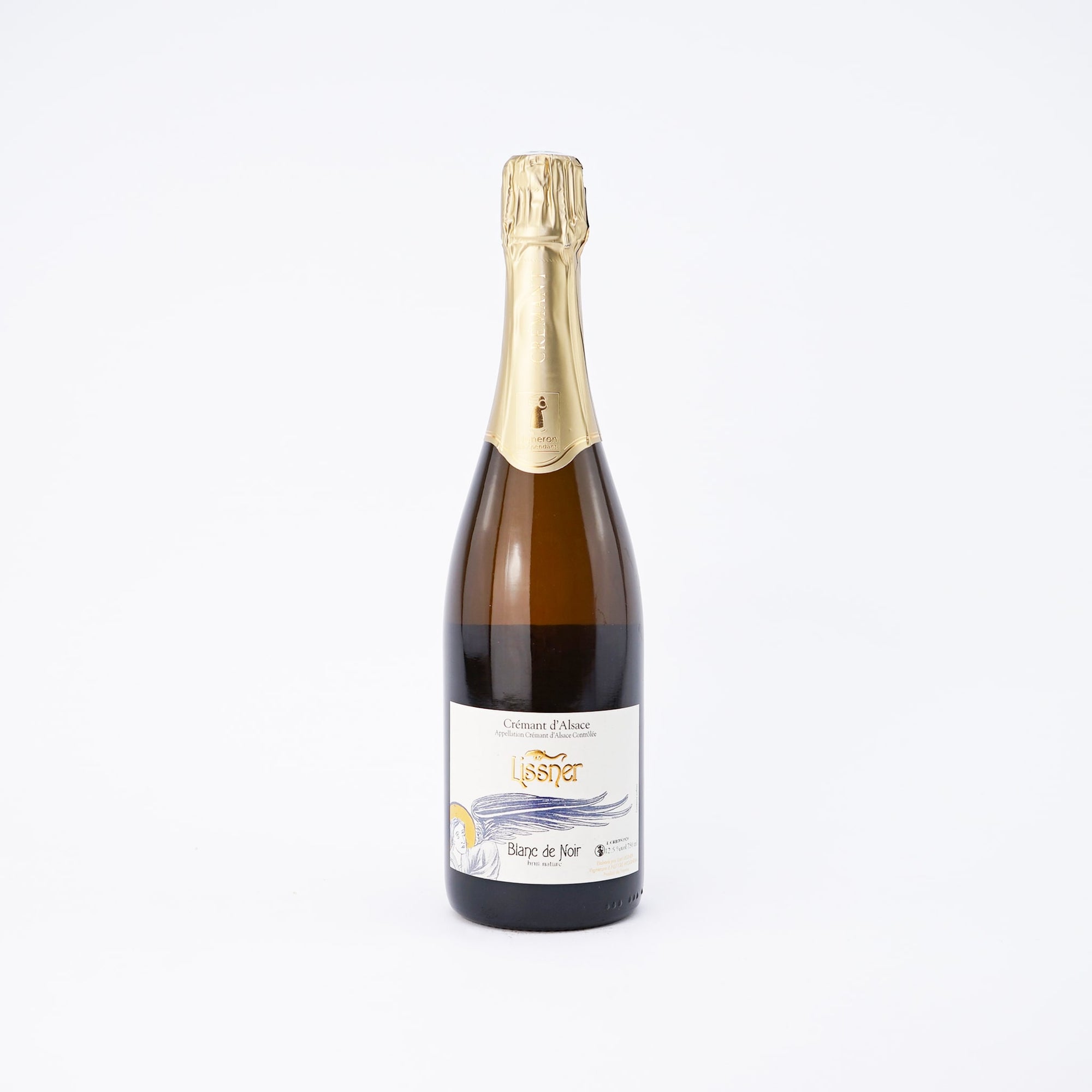 A Bottle Of Cremant D'Alsace Blanc De Noir by Lissner Front View