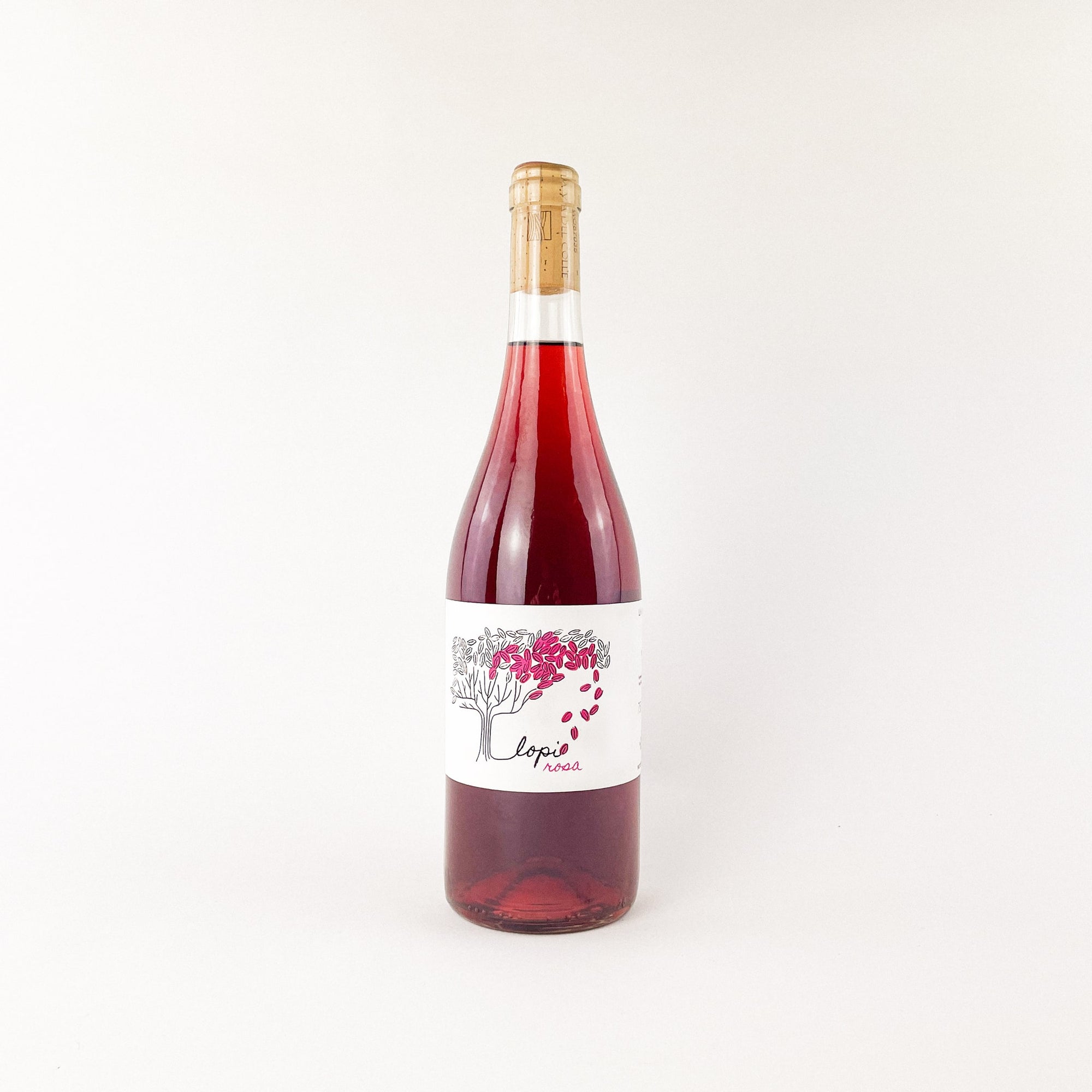 A bottle of Rosé Natural Wine Lopi Rosa by La Via Del Colle Front View