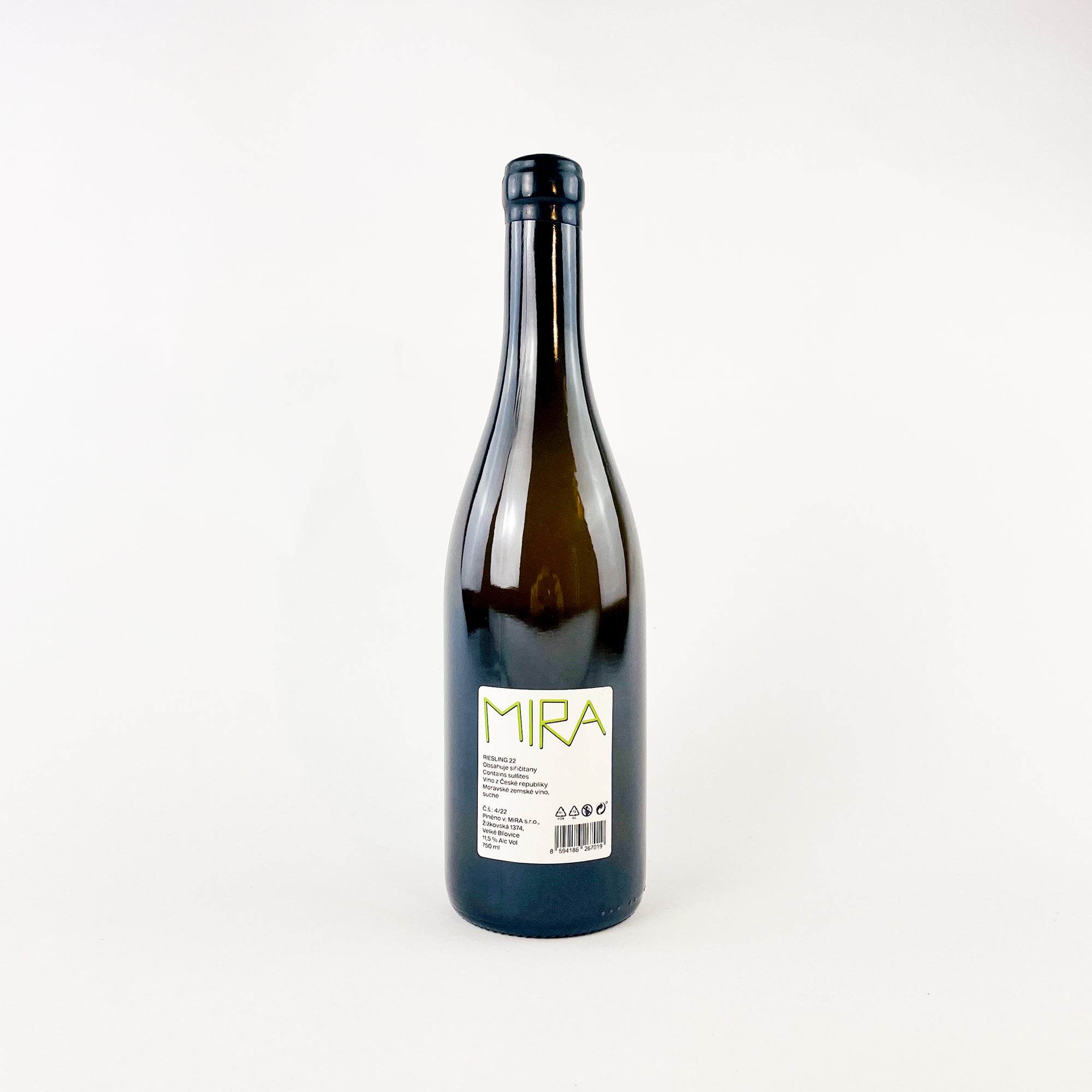 MIRA Nestarec Riesling Natural White Wine Naturwein Weißwein bottle back view