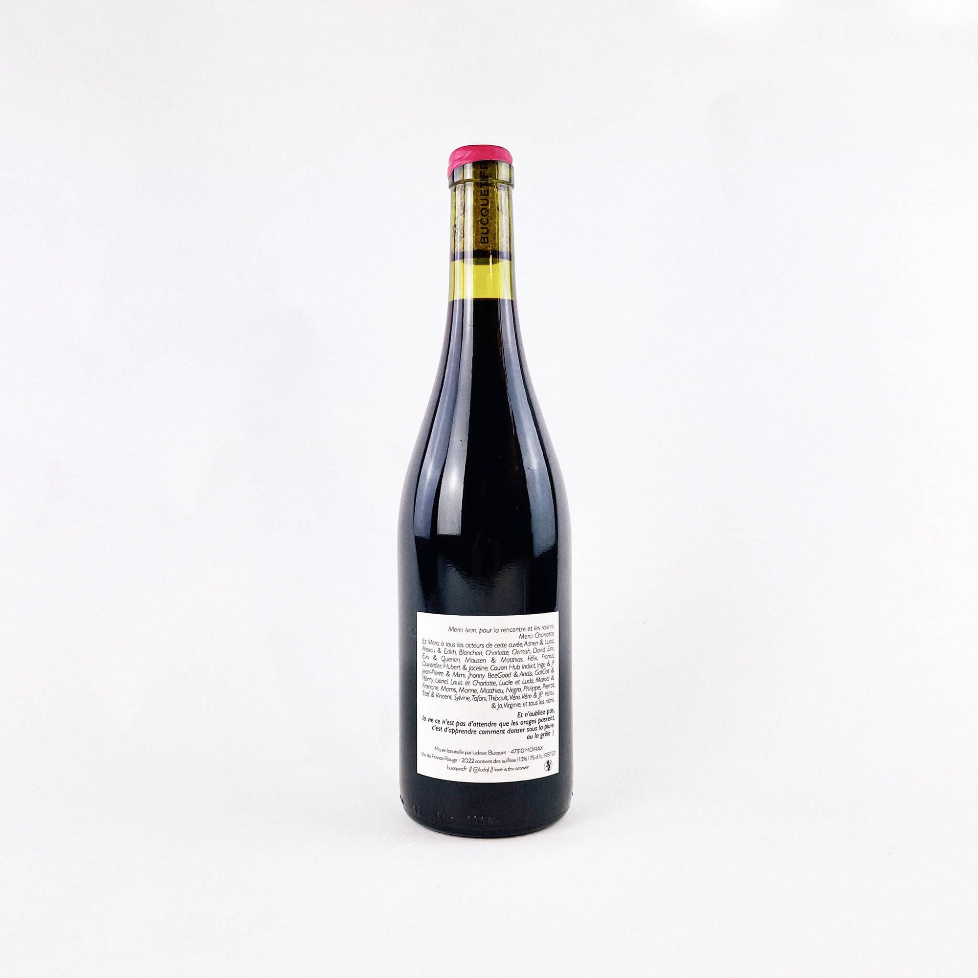 Vignoble Bucquet Pamprelune Natural Red Wine back view