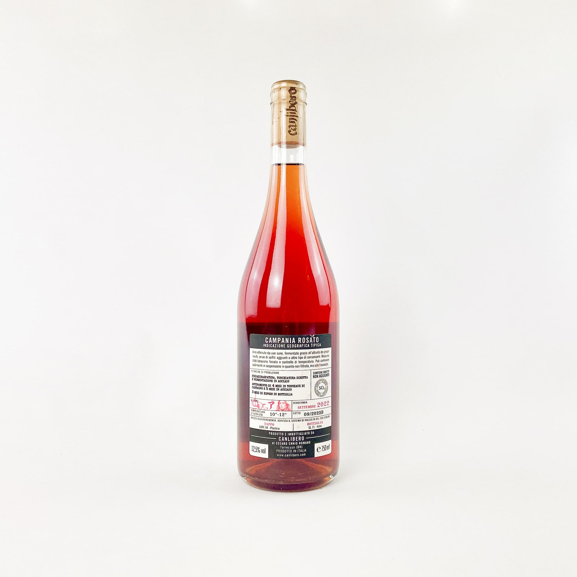 A Bottle Of Rosé Natural Wine Pink Freud by Canlibero Back View