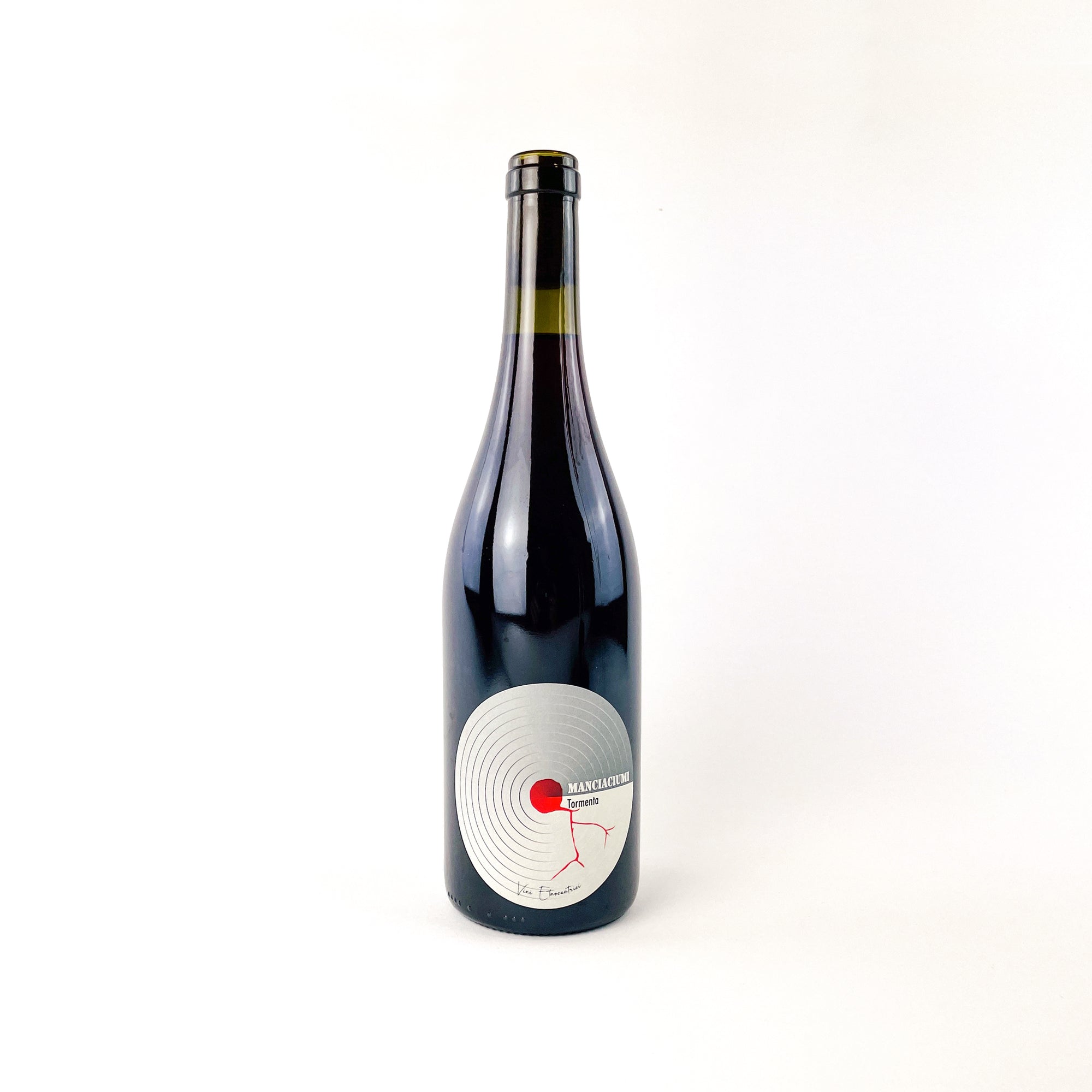Manciaciumi, Tormenta, red wine bottle, Sicily natural wine