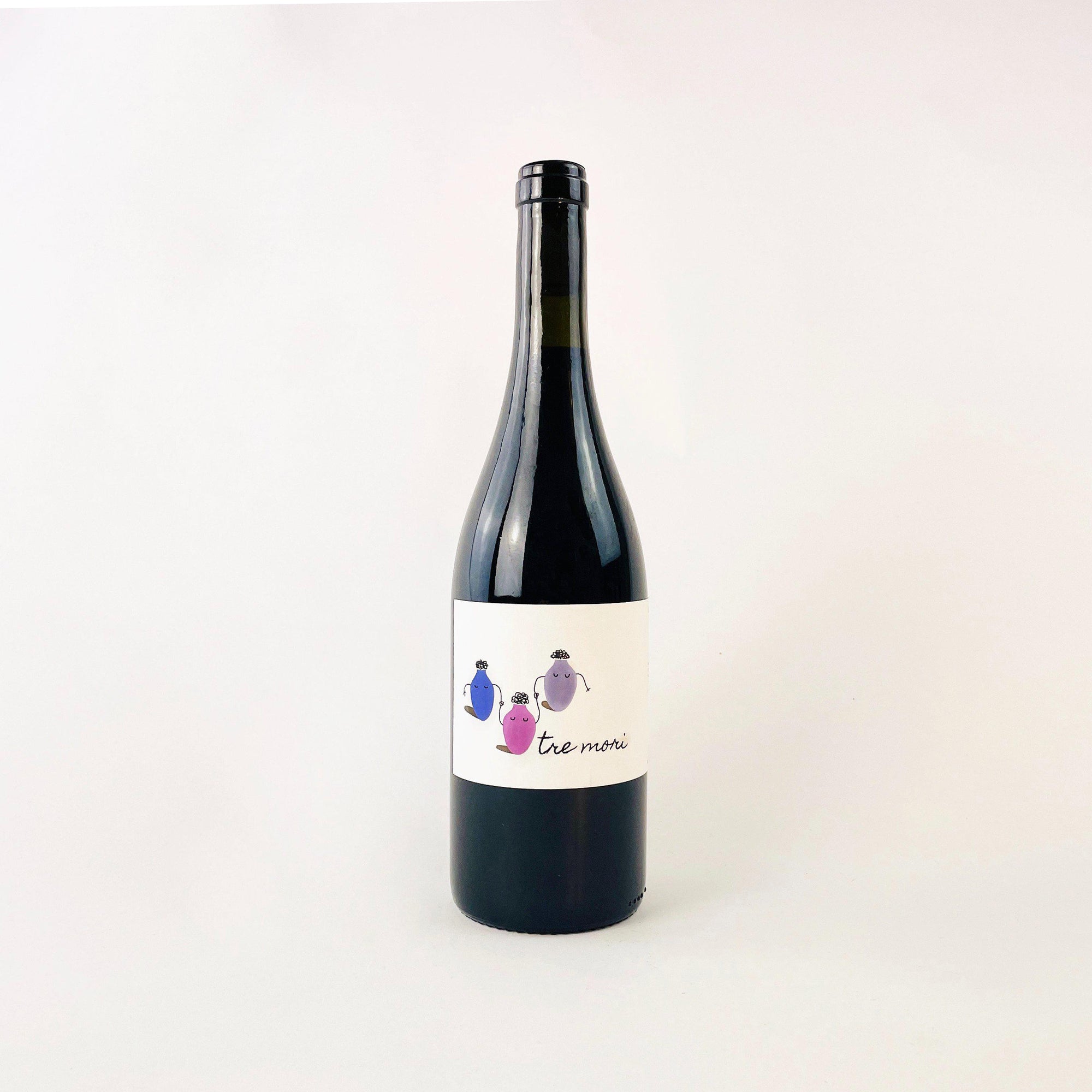 A Bottle Of Natural Red Wine Tre More by La Via Del Colle Front View